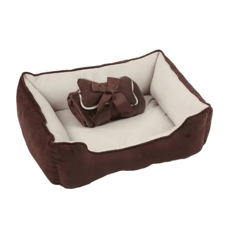 Pawise 3 en 1 Cama/Manta/Cojin Marron Perros