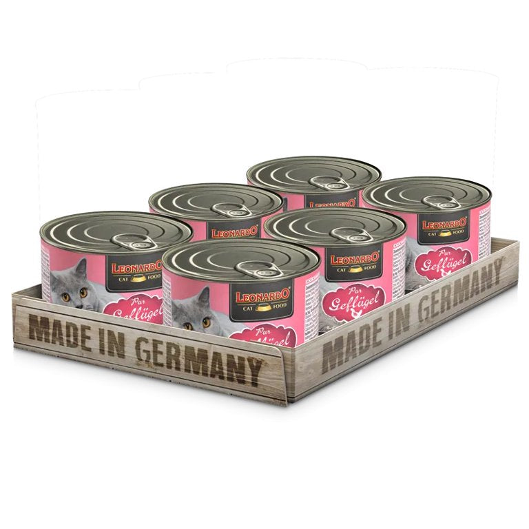 Pack 6un Leonardo Quality Selection Ave Lata Gatos 200g