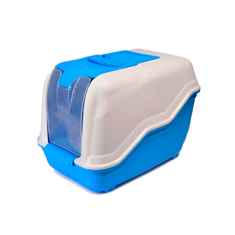 Baño Sanitario Gato Netta Azul Puerta con Filtro y Pala