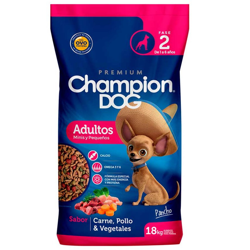 Champion Dog Adultos Razas Pequeñas y Minis 18Kg