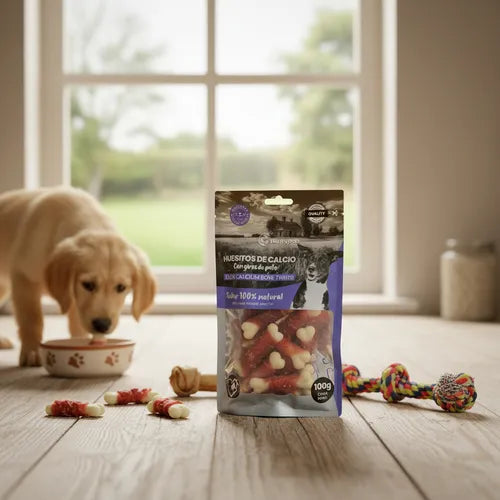 Happypets Snack Perros Huesito de Calcio con Giros de Pato 100g