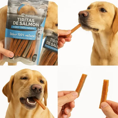 Happypets Snack Perros Tiritas de Salmon 100g