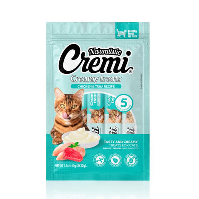 Naturalistic Cremi Gatos Creamy Treats Pollo y Atún 5un 60g