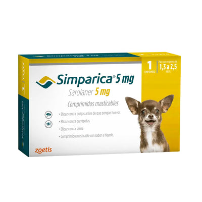 Simparica Zoetis Perros 5mg 1,3K - 2,5K