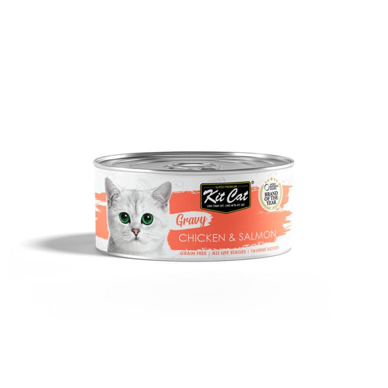 Kitcat Lata Gato Gravy Chicken & Salmon 70g