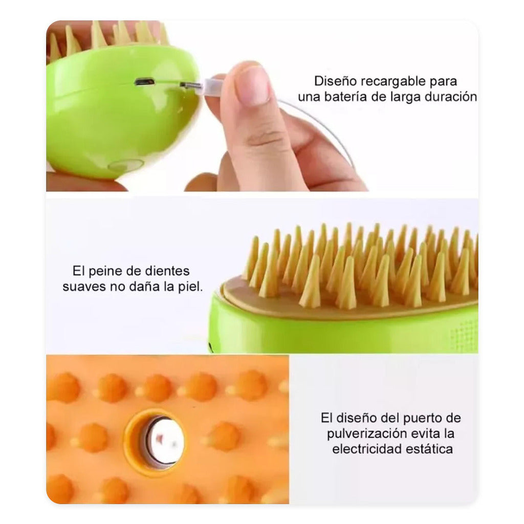 Cepillo de Mano a Vapor Perros y Gatos