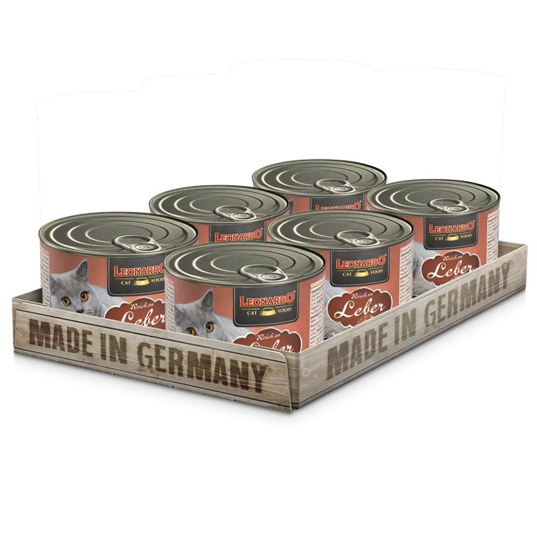 Pack 6un Leonardo Quality Selection Higado Lata Gatos 200g