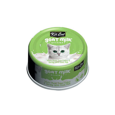 Kitcat Lata Gato Goat Milk Gourmet Tuna Flakes & Shrimps 70g