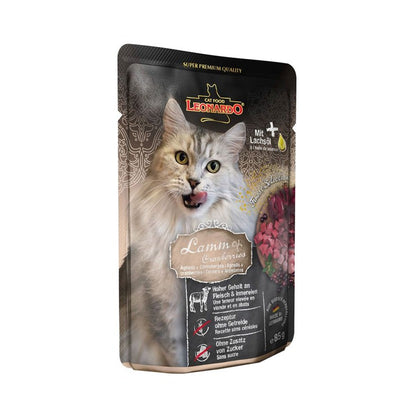 Leonardo Pouch Cordero y Arándano Gatos 85g