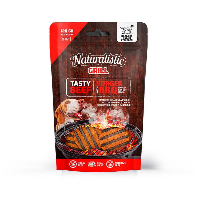 Naturalistic Perros Grill Tasty Beef Burger with BBQ 120g