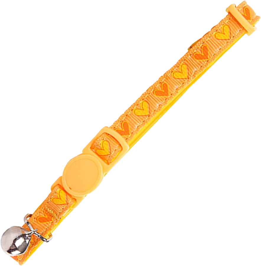 Pawise Collar Amarillo Corazones Gatos