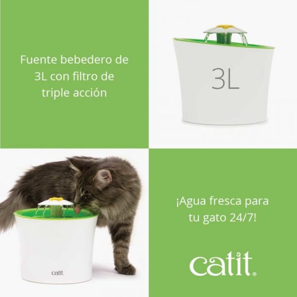 Catit Fuente Bebedera Gatos Flor 3L
