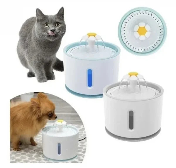 Fuente bebedero con filtro 2.4 Litros para perros y gatos