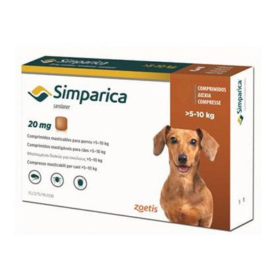 SIMPARICA® ZOETIS® Perros 20mg 5-10kg