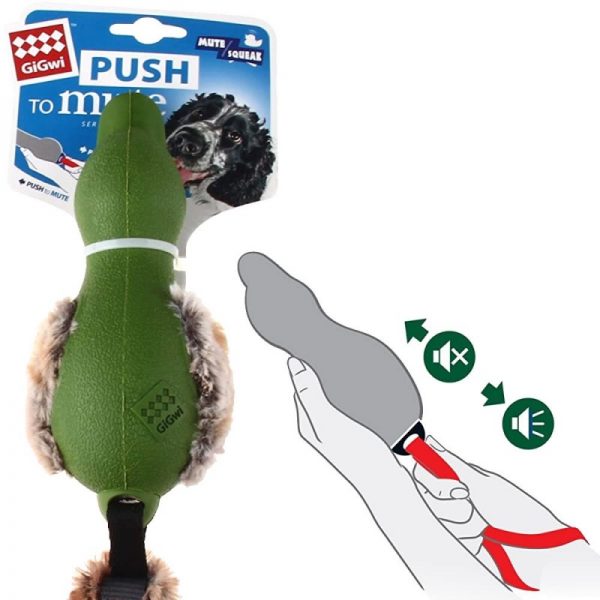 GiGwi Pato Verde Cola de Felpa