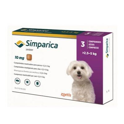 SIMPARICA® ZOETIS® Perros 10mg 2,5-5kg